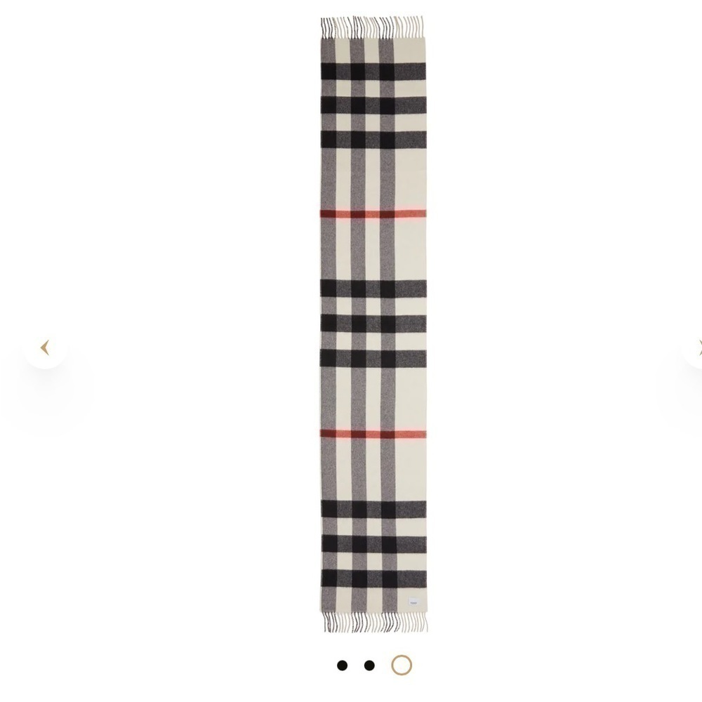 NWT BURBERRY Reversible cashmere scarf with Check monogram Natural White UNISEX - Picture 4 of 6